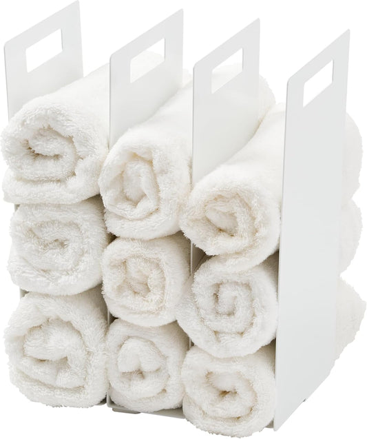 Yamazaki Home Tower White Interlocking Towel Organizer (Set of 2)